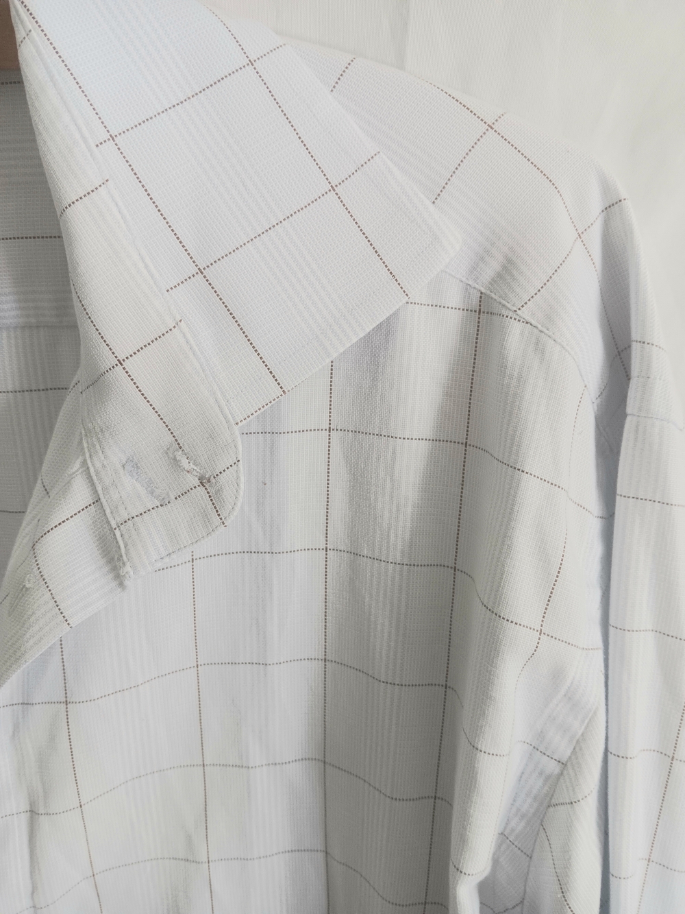 LINUS Hamburg Berlin Frankfurt New York Two Ply Men's White Windowpane Check XL - Picture 5 of 5